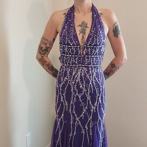 David's Bridal Tag Designer Camille La Vie Amazing Purple with Sequins Dress